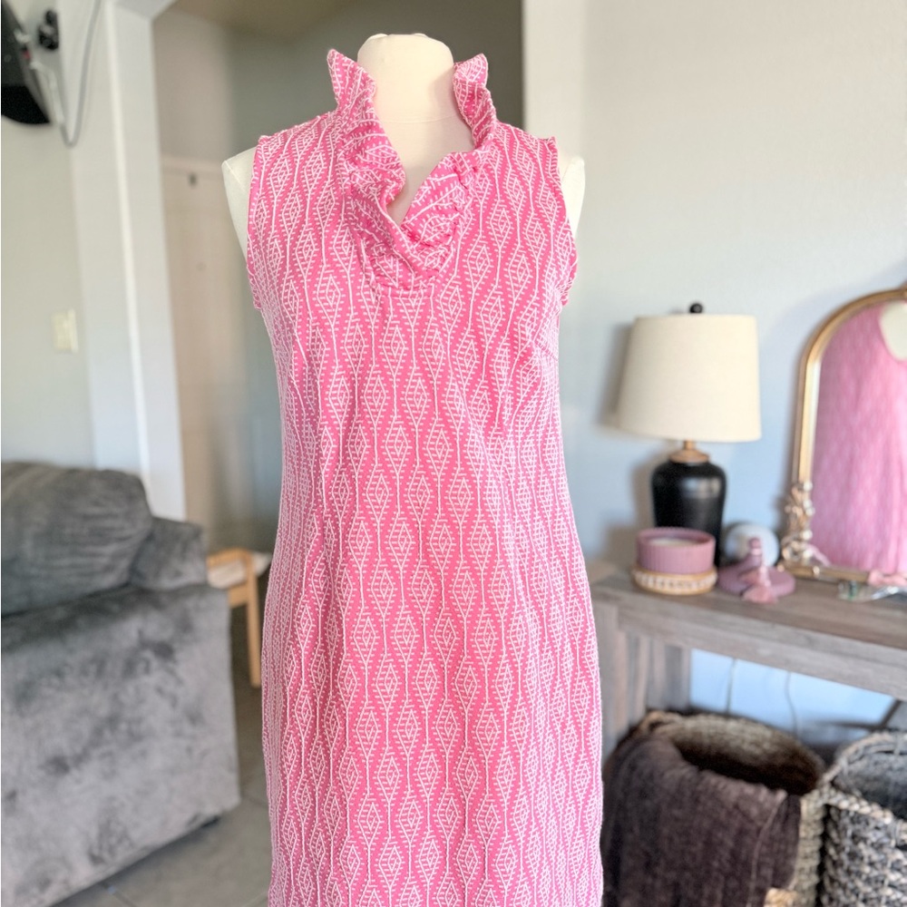 Pink Patterned Sleeveless Dress